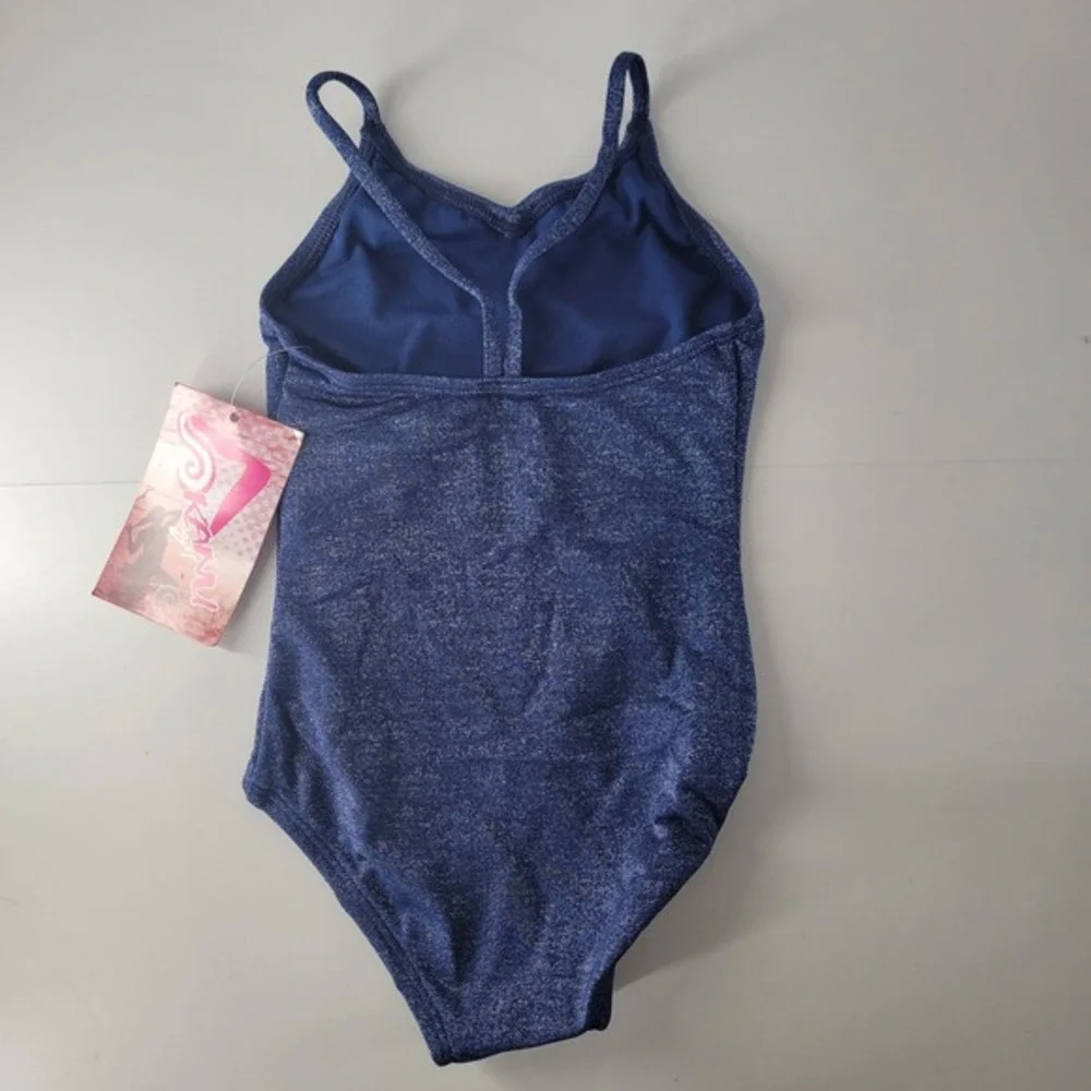 Kanu Surf Girls Sparkle Solid Navy One Piece‎ Swimsuit Size 3T Sparkly Metallic
